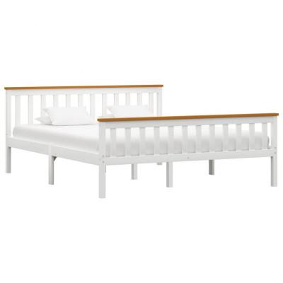 vidaXL Bedframe massief grenenhout wit 160x200 cm