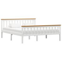 vidaXL Bedframe massief grenenhout wit 160x200 cm - thumbnail