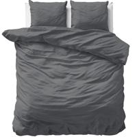 RoyalTextile - Uni Satijn Dekbedovertrek Katoen-Satijn - Antraciet - 140 x 220 - thumbnail