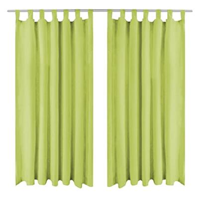 VidaXL Micro-satijnen gordijnen met lussen 140x225 cm groen 2 st