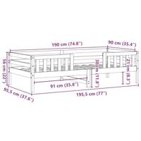Bedframe zonder matras massief grenenhout wit 90x190 cm - thumbnail