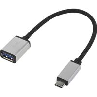 Renkforce USB 3.2 Gen 1 (USB 3.0) Adapter [1x USB-C stekker - 1x USB 3.2 Gen 1 bus A (USB 3.0)] RF-USBA-MS-01 0.15 m Gesleeved - thumbnail
