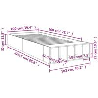Bedframe bewerkt hout bruin eikenkleur 100x200 cm - thumbnail