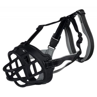 TRIXIE MUILKORF MUZZLE FLEX SILICONE ZWART M-L 22X26 CM - thumbnail
