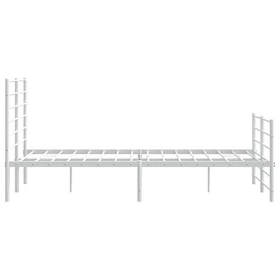 Bedframe met hoofd- en voeteneinde metaal wit 120 x 190 cm - thumbnail