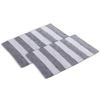 SVJ Douchemat - 80x50x1 cm - Katoen - Zwart|Wit - Set van 2 - thumbnail