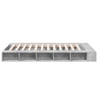 Bedframe bewerkt hout betongrijs 135x190 cm - thumbnail