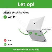 Lunso MacBook Pro 16 inch (2019) Leren cover hoes - case - Leopard Pattern White - thumbnail
