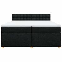 Boxspring met matras stof zwart 200x200 cm - thumbnail