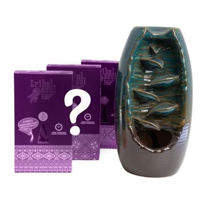 Backflow Wierook Houder Waterval met Mystery Tribal Soul Kegels Backflow Wierook Houder Waterval met Mystery Tribal Soul Kegels