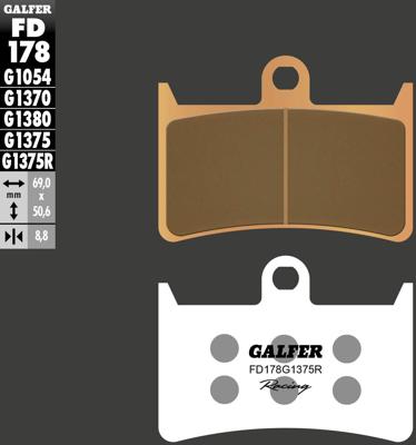 GALFER remblokken "fd178 brake pad fd178 g1375r sintered metal GALFER remblokken "fd178 brake pad fd178 g1375r sintered metal