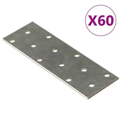 VidaXL Platen geperforeerd 60 st 2 mm 120x40 mm gegalvaniseerd staal
