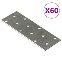 VidaXL Platen geperforeerd 60 st 2 mm 120x40 mm gegalvaniseerd staal - thumbnail