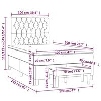 Boxspring met matras fluweel donkergroen 120x200 cm - thumbnail