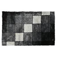 Tapijt DKD Home Decor 160 x 230 x 2 cm Zwart Polyester Wit Ruiten - thumbnail