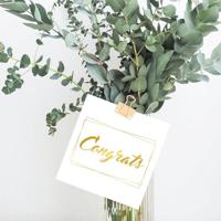 25 Jaar Verjaardagskaart Goud/Wit - thumbnail