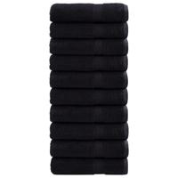 VidaXL Handdoeken solund 10 st 600 g/m² 50x100 cm zwart - thumbnail