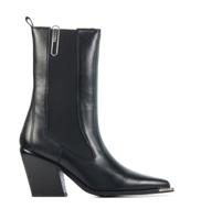 Bronx Dames Enkellaarsjes in Leder (Zwart) - thumbnail