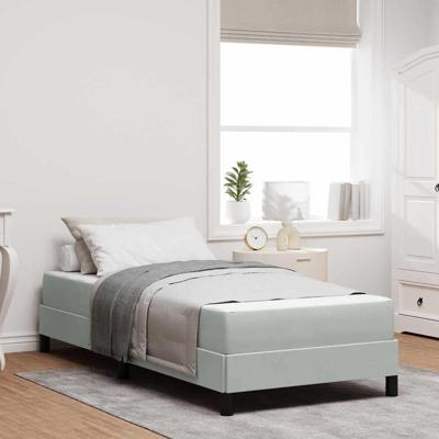 Boxspringbed met matras Lichtgrijs 80 x 200 cm Fluweel