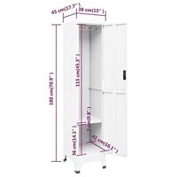 Lockerkast 38x45x180 cm staal wit - thumbnail