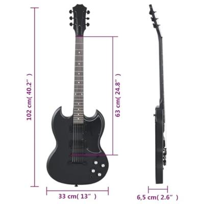 VidaXL Gitaar voor beginners elektrisch met tas 4/4 39" zwart VidaXL Gitaar voor beginners elektrisch met tas 4/4 39" zwart