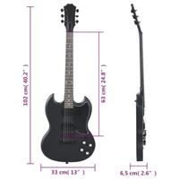 VidaXL Gitaar voor beginners elektrisch met tas 4/4 39" zwart - thumbnail