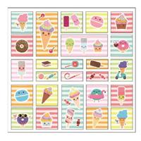 W&O stickervel 3D Sweets 20 x 19,5 cm papier 25 stuks - thumbnail