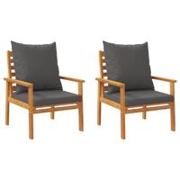 5-delige Loungeset met kussens massief acaciahout - thumbnail