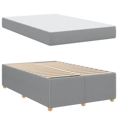 Bedframe met matras Lichtgrijs 120 x 200 cm Stof