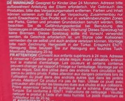 Dolu eenhoorn driewieler met duwstang roze - thumbnail