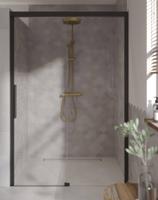 Ben IMotion schuifdeur naar rechts incl. antikalk 140x206cm mat zwart - thumbnail