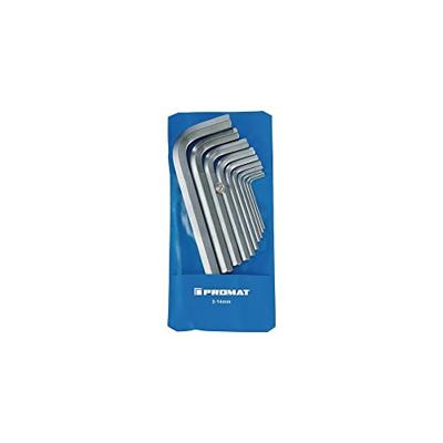 Promat/Tecwerk Haakse schroevendraaierset | 10-delig kunststof etui | SW 2-14 mm | kort S2-staal - 4000825100 - thumbnail