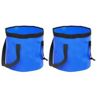 VidaXL Emmers 2 st inklapbaar 30 l pvc blauw - thumbnail