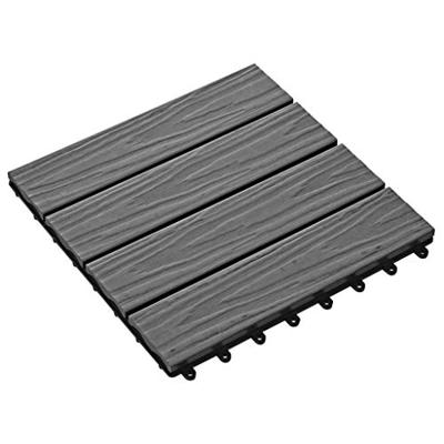 VidaXL Terrastegels diep reliëf 30x30 cm 1 m² hkc grijs 11 st