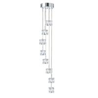 Searchlight Vide hanglampIce Cube 8x5w - 3000K - 20cm metaalgrijs - 6778-8-LED - thumbnail