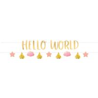 2 Slingers Hello World Roze/Goud - thumbnail