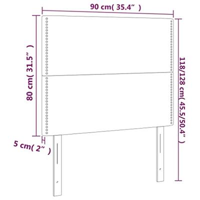 Hoofdborden 2 st 90x5x78/88 cm kunstleer wit - thumbnail