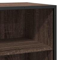 Dressoir 68x35x76 cm bewerkt hout en metaal bruin eikenkleur - thumbnail