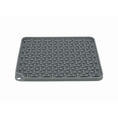 Trixie lick'n'snack mat siliconen lichtgrijs Trixie lick'n'snack mat siliconen lichtgrijs