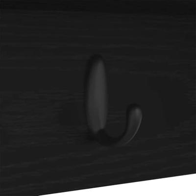 Wandgemonteerde kapstok met plank Zwart eiken 50 x 16 x 26 cm