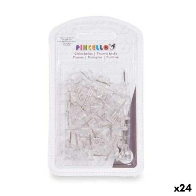 Punaises Pincello Transparant Metaal Plastic (24 Stuks)