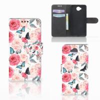 Microsoft Lumia 650 Hoesje Butterfly Roses | Portemonnee hoesje - thumbnail
