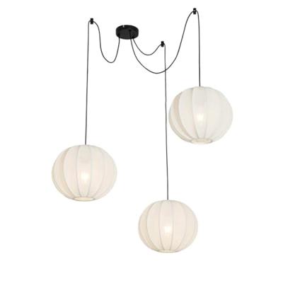 QAZQA Japandi hanglamp wit zijden 30cm 3-lichts - Plu QAZQA Japandi hanglamp wit zijden 30cm 3-lichts - Plu