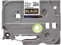 Labeltape Brother TZe, TZ TZe-334 PET Tapekleur: Zwart Tekstkleur:Goud 12 mm 8 m - thumbnail