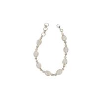 Zilveren Ovalen Armband Maansteen Regenboog - thumbnail