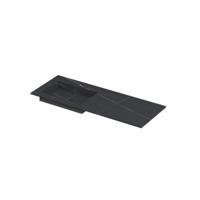 INK Post Wastafel Keramische Slab Envelop Bak Links met 1 Kraangat - 1200x450x10 mm - Lauren Black Mat - thumbnail