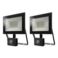2-pack Lumos LED Breedstraler met bewegingssensor en schemerschakelaar - OSRAM Chips 30W 2880lm - 4000K - IP65 - vervangt 160 Watt - 2 jaar garantie - thumbnail