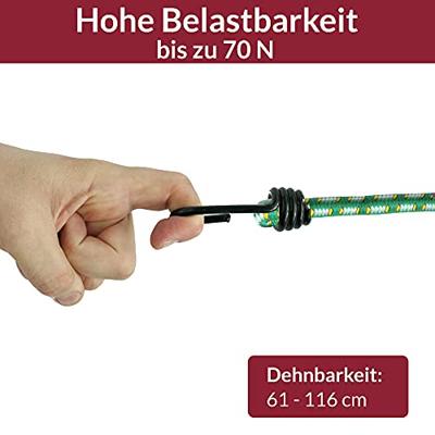 10 x Rubberen Bagagespin met haken 61 cm x 8 mm Ø 10 x Rubberen Bagagespin met haken 61 cm x 8 mm Ø