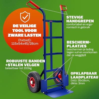 Steekwagen met luchtbanden
