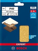 Bosch Accessories EXPERT C470 2608900890 Oscillerend schuurpapier Geperforeerd Korrelgrootte (num) 40 (l x b) 115 mm x 107 mm 10 stuk(s) - thumbnail